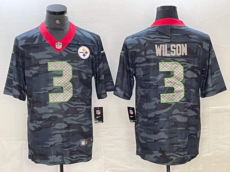 Men Pittsburgh Steelers 3 Wilson 2024 Nike Camo Limited NFL Jersey